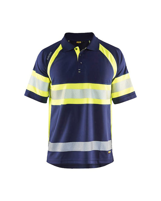 Blaklader Hi-Vis Polo Shirt with UV-Protection - Navy/Yellow | 3338