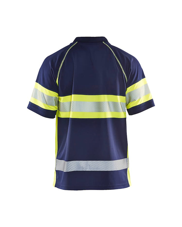 Blaklader Hi-Vis Polo Shirt with UV-Protection - Navy/Yellow | 3338
