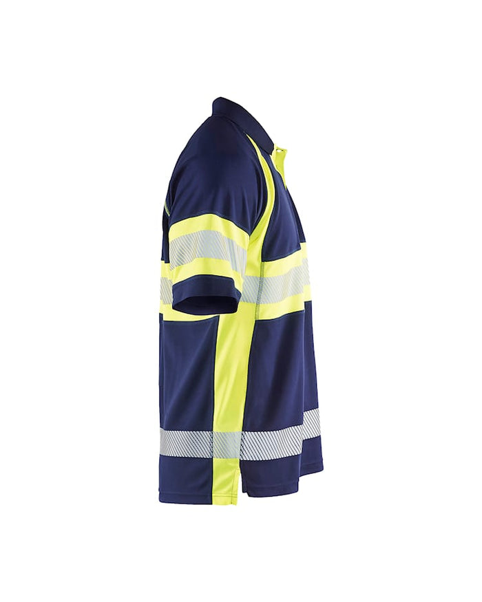 Blaklader Hi-Vis Polo Shirt with UV-Protection - Navy/Yellow | 3338