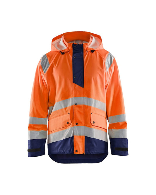Blaklader Hi-Vis Rain Jacket Orange/Navy | 4323