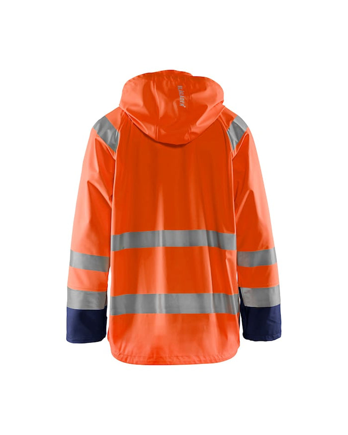 Blaklader Hi-Vis Rain Jacket Orange/Navy | 4323