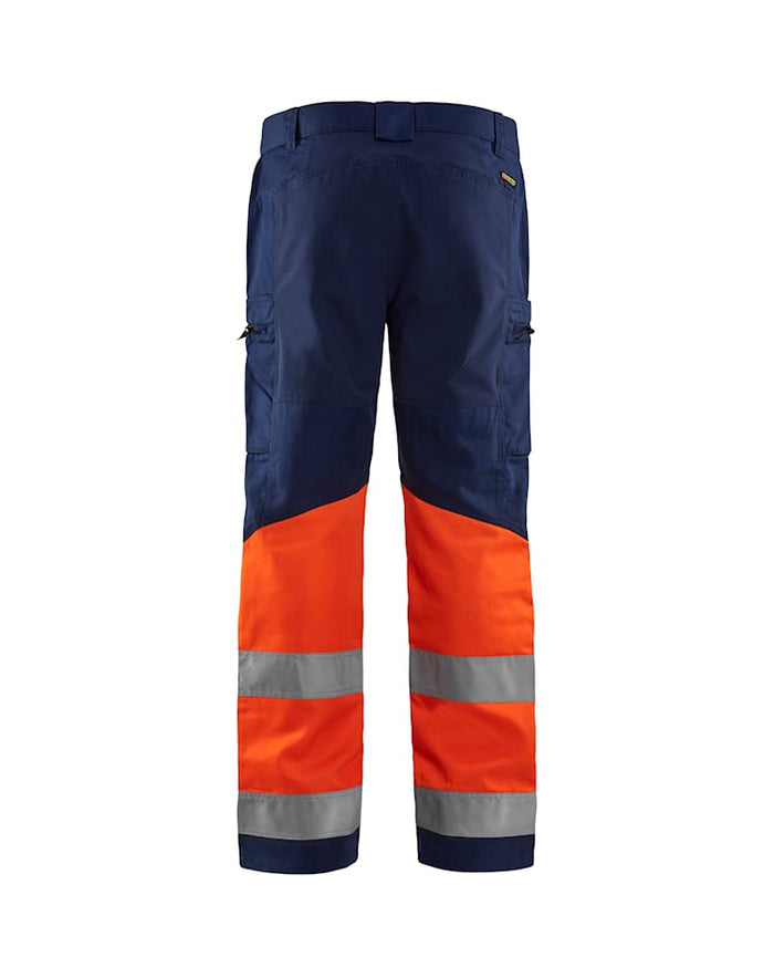 Blaklader Hi-Vis Trousers Stretch - Navy & Orange | 1551