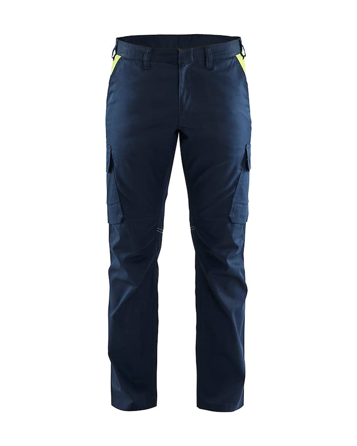 Blaklader Industry Trousers Stretch Navy & Yellow | 1444