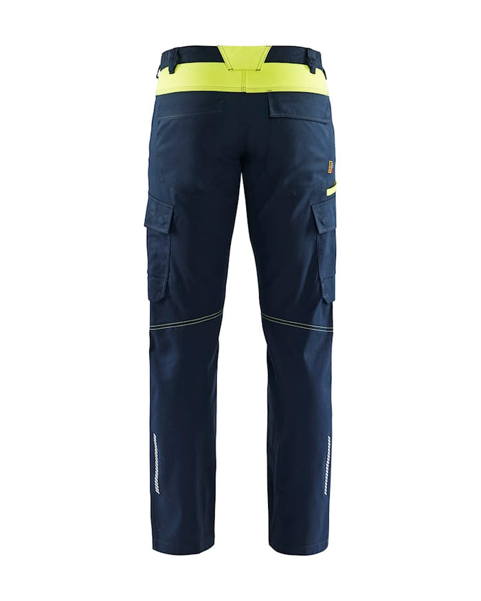 Blaklader Industry Trousers Stretch Navy & Yellow | 1444