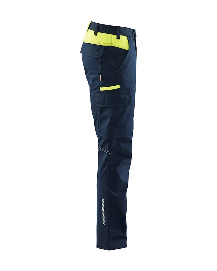 Blaklader Industry Trousers Stretch Navy & Yellow | 1444