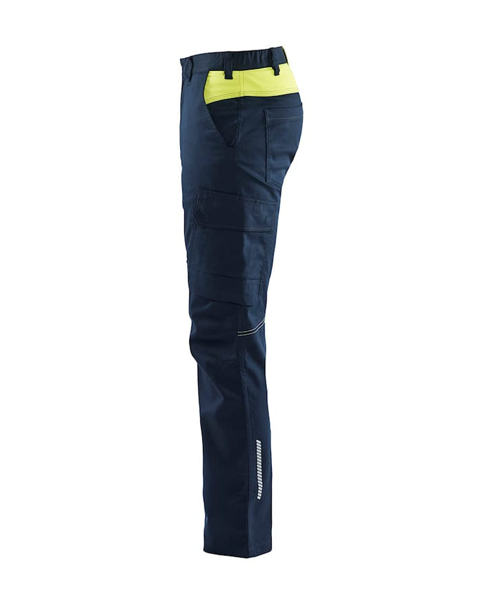 Blaklader Industry Trousers Stretch Navy & Yellow | 1444