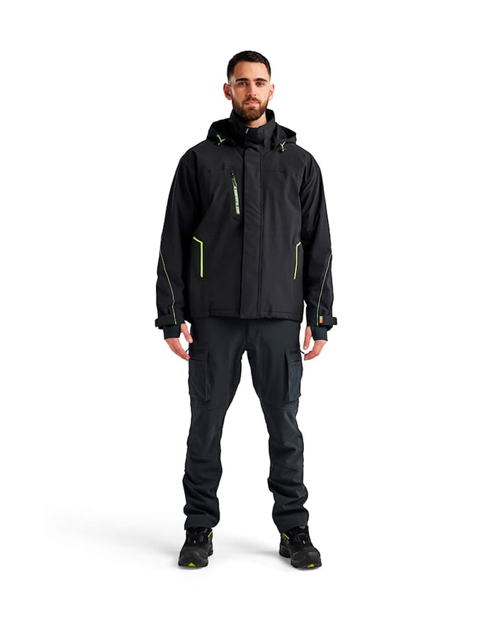 Blaklader Lightweight Lined Winter Jacket Stretch - Black/Yellow | 4484
