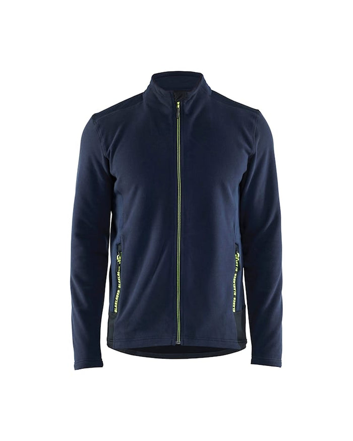 Blaklader Microfleece Jacket - Dark Navy/Yellow | 4765