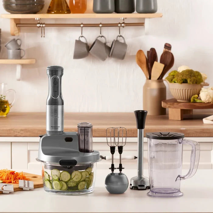 Blender Set Karaca Mastermaid Prosteel Long support pour mixeur, 6 couteaux, verre, 2500 W, gris galaxie