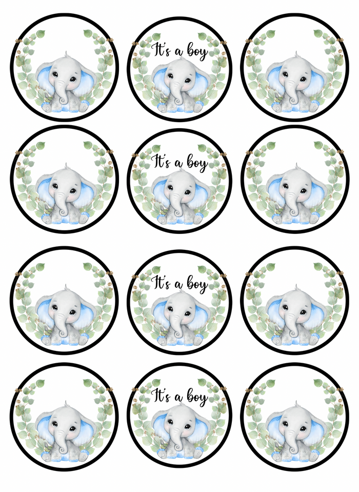 Blue Baby Elephant Edible Images