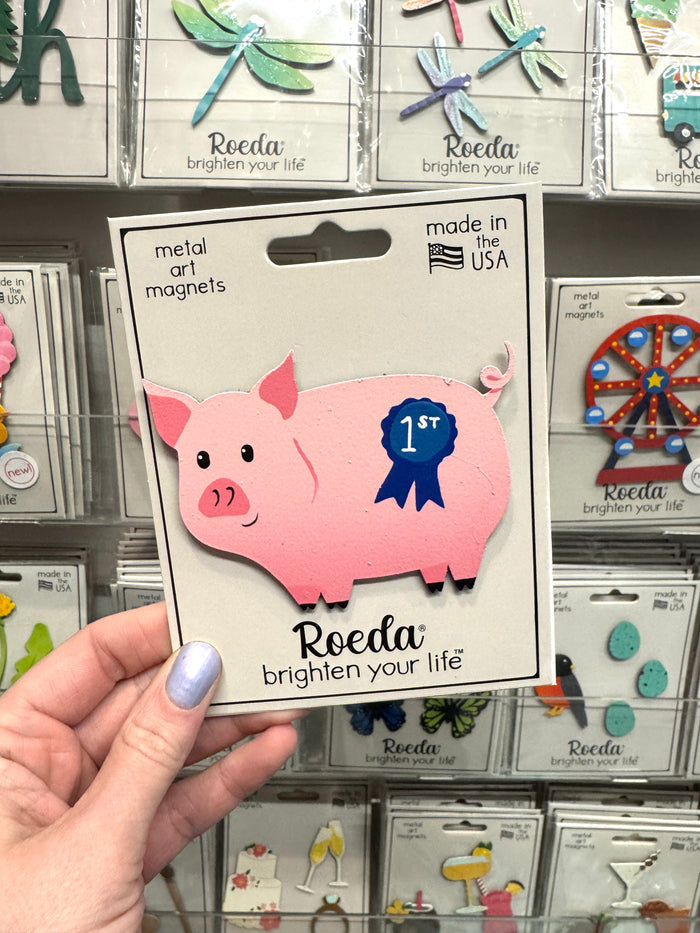 Blue Ribbon Pig Magnet