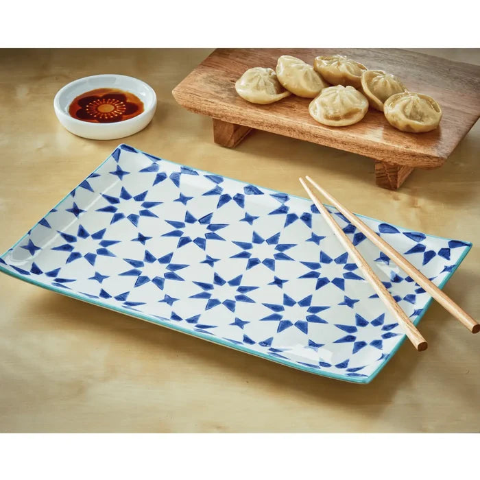 Blue Star Stoneware Platter