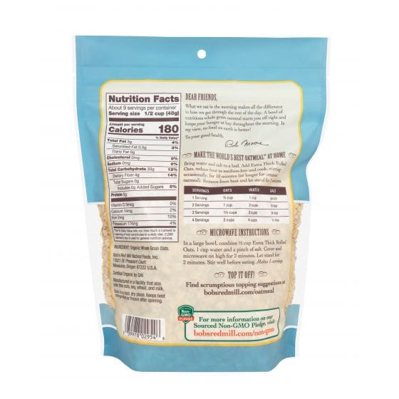 Bob’s Red Mill Organic Extra Thick Rolled Oats Whole Grain Have you tried our Organic Extra Thick Rolled Oats yet. They’re ideal for folks who don’t like the softer texture of many oatmeal varieties-3997802954 Hannah's Variety Store