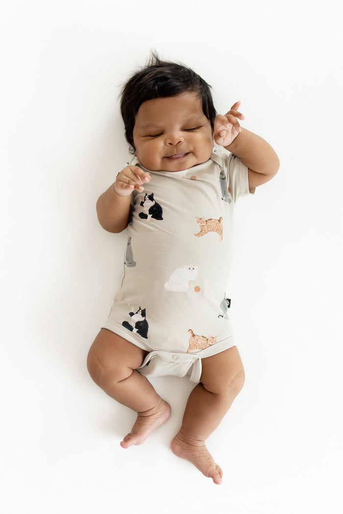 Infant wearing the Bodysuit in Fluffy Cat