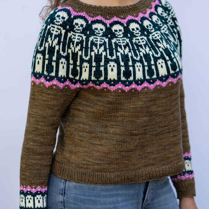 Boneyard Sweethearts Sweater by Tellybean Knits - KIT