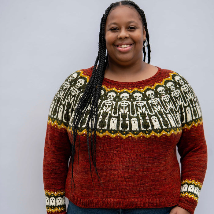 Boneyard Sweethearts Sweater by Tellybean Knits - KIT