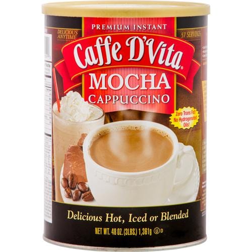Caffe D'Vita Mocha Cappuccino Mix 48 oz Mocha Cappuccino is our original blend of rich chocolate and 100% premium Arabica coffee-501333 Hannah's Variety Store