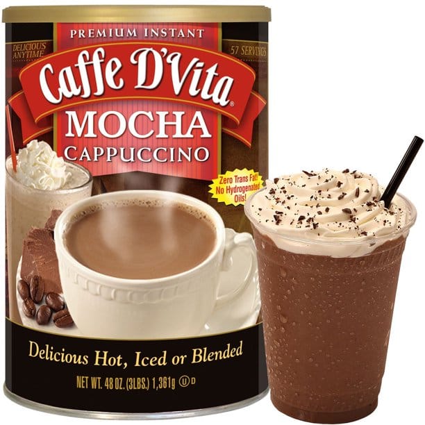 Caffe D'Vita Mocha Cappuccino Mix 48 oz Mocha Cappuccino is our original blend of rich chocolate and 100% premium Arabica coffee-501333 Hannah's Variety Store