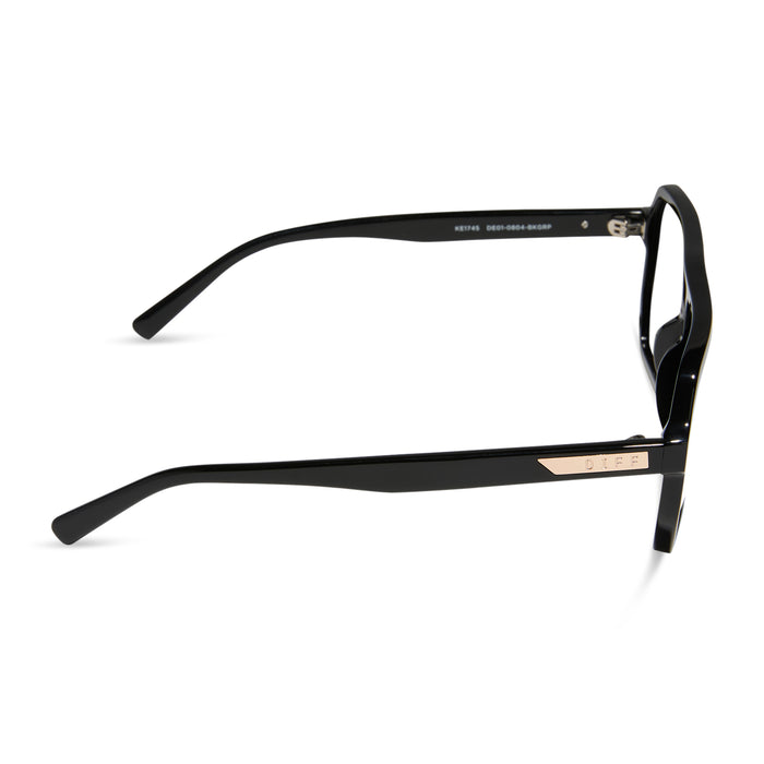 diff eyewear cameron navigator glasses with a black acetate frame side view