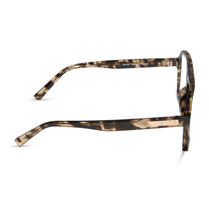 diff eyewear featuring the cameron navigator prescription glasses with a espresso tortoise acetate frame side view