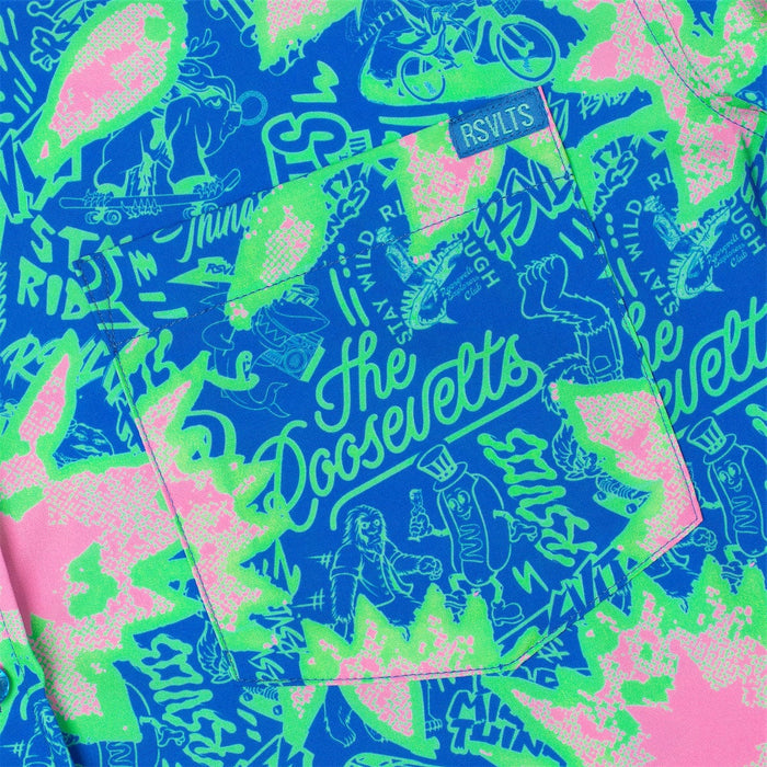 RSVLTS RSVLTS® RSVLTS Loyalty Program "Floral City #1 A (Green Flowers)" _ KUNUFLEX Short Sleeve Shirt RSVLTS Loyalty Program "Floral City #1 A (Green Flowers)" _ KUNUFLEX Short Sleeve Shirt