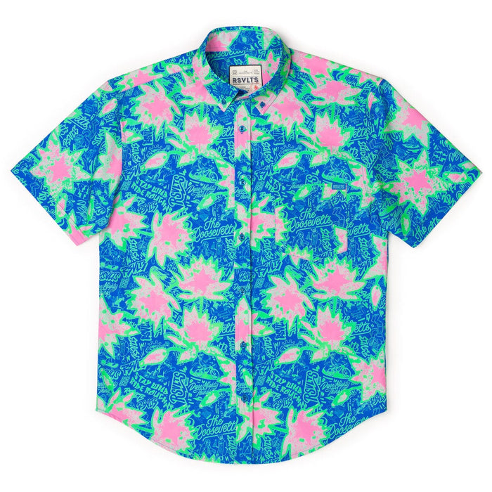 RSVLTS RSVLTS® RSVLTS Loyalty Program "Floral City #1 A (Green Flowers)" _ KUNUFLEX Short Sleeve Shirt RSVLTS Loyalty Program "Floral City #1 A (Green Flowers)" _ KUNUFLEX Short Sleeve Shirt