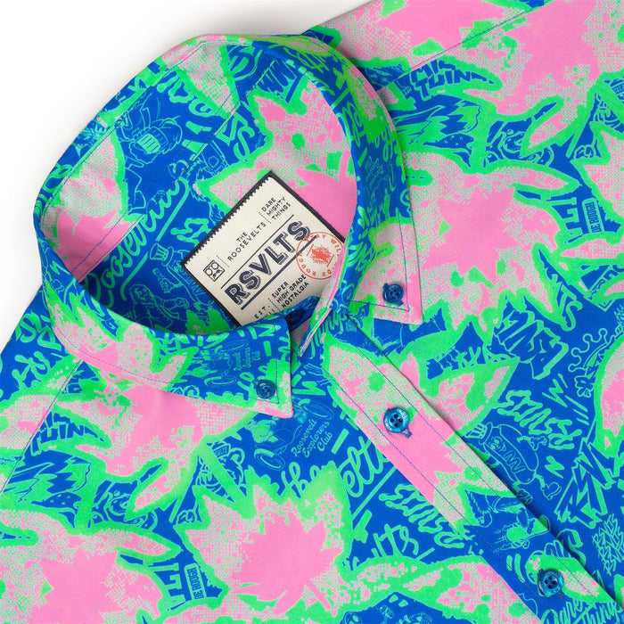 RSVLTS RSVLTS® RSVLTS Loyalty Program "Floral City #1 A (Green Flowers)" _ KUNUFLEX Short Sleeve Shirt RSVLTS Loyalty Program "Floral City #1 A (Green Flowers)" _ KUNUFLEX Short Sleeve Shirt