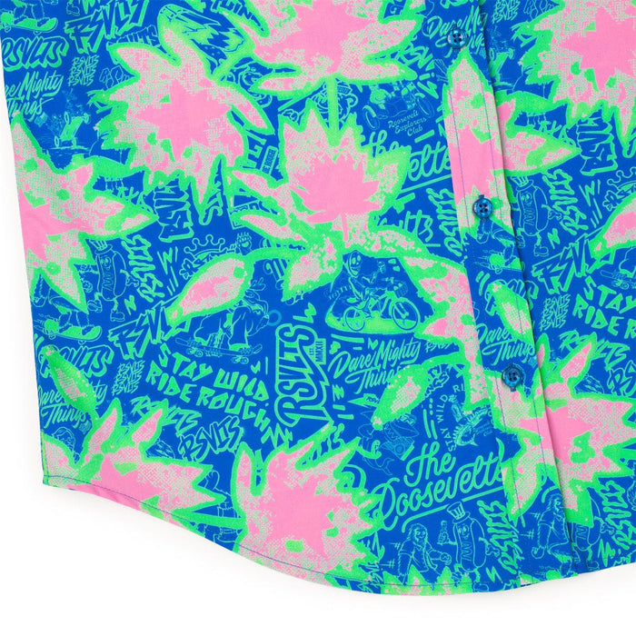 RSVLTS RSVLTS® RSVLTS Loyalty Program "Floral City #1 A (Green Flowers)" _ KUNUFLEX Short Sleeve Shirt RSVLTS Loyalty Program "Floral City #1 A (Green Flowers)" _ KUNUFLEX Short Sleeve Shirt