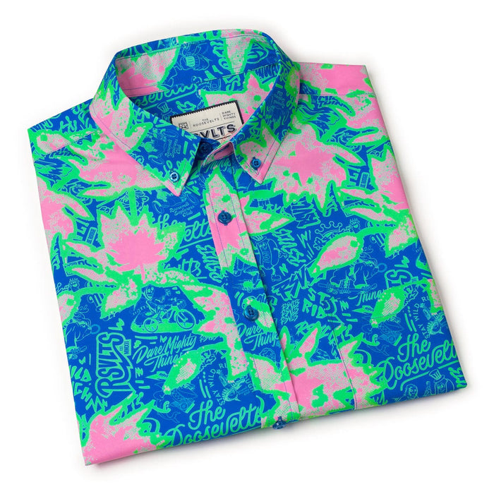 RSVLTS RSVLTS® RSVLTS Loyalty Program "Floral City #1 A (Green Flowers)" _ KUNUFLEX Short Sleeve Shirt RSVLTS Loyalty Program "Floral City #1 A (Green Flowers)" _ KUNUFLEX Short Sleeve Shirt