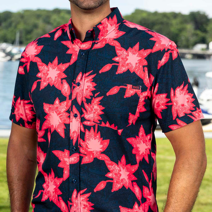 RSVLTS RSVLTS® RSVLTS Loyalty Program "Floral City #2 B (navy/red)" _ KUNUFLEX Short Sleeve Shirt  RSVLTS Loyalty Program "Floral City #2 B (navy/red)" _ KUNUFLEX Short Sleeve Shirt
