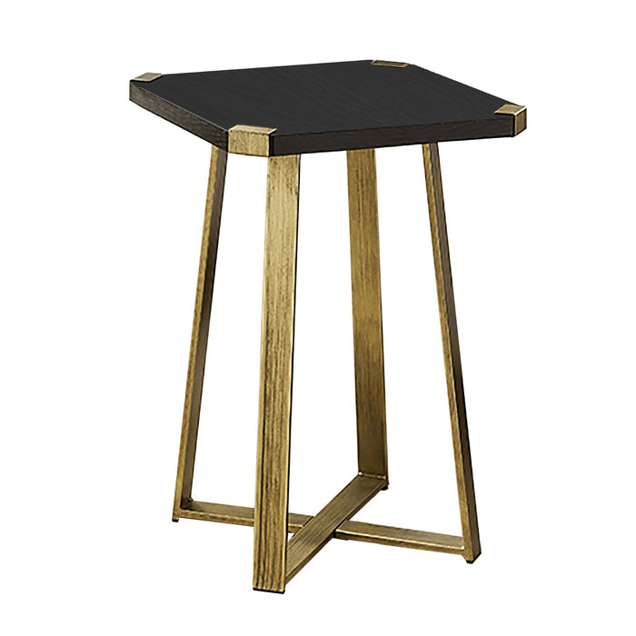 Capri Square End Table - Black Oak, Gold by Criterion™ -Home Living Store - -