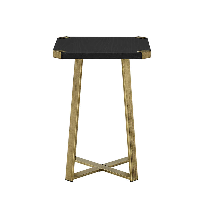 Capri Square End Table - Black Oak, Gold by Criterion™ -Home Living Store - -