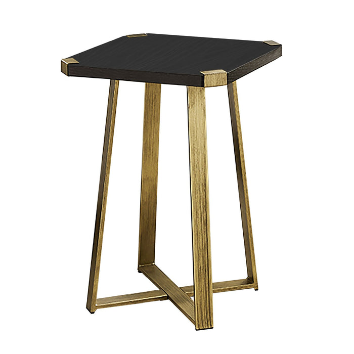 Capri Square End Table - Black Oak, Gold by Criterion™ -Home Living Store - -
