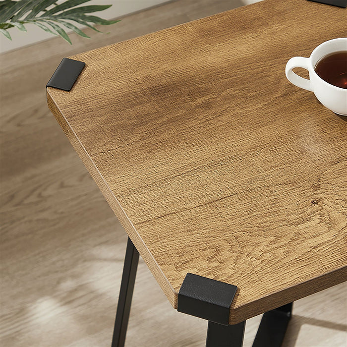Capri Square End Table - Dark Oak, Black by Criterion™ -Home Living Store - -