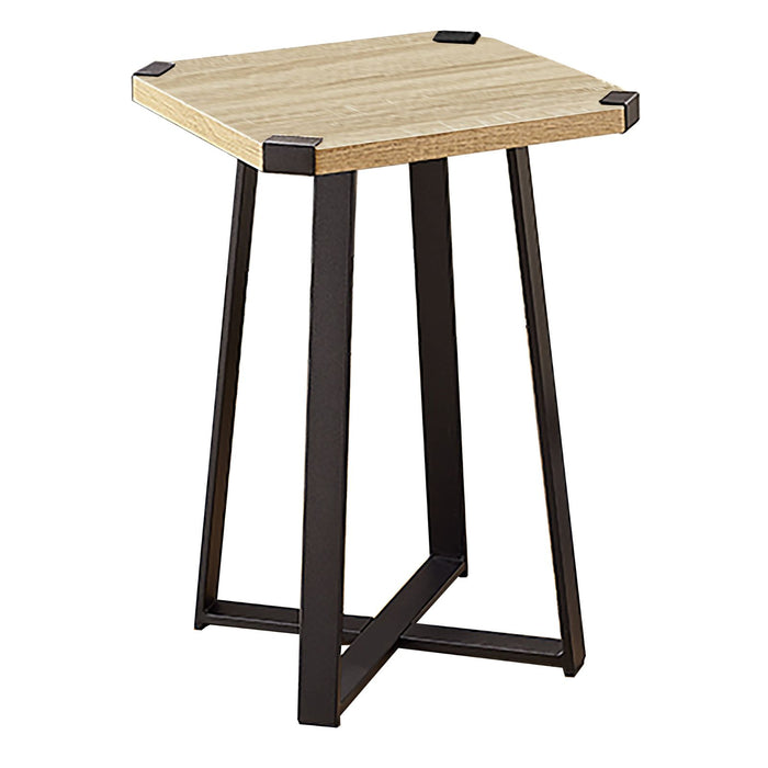 Capri Square End Table - Oak, Black by Criterion™ -Home Living Store - -