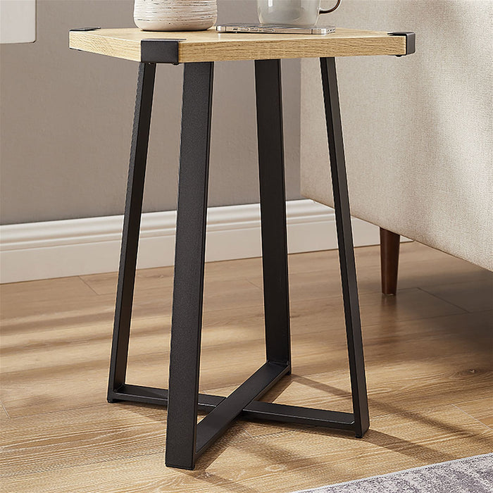 Capri Square End Table - Oak, Black by Criterion™ -Home Living Store - -