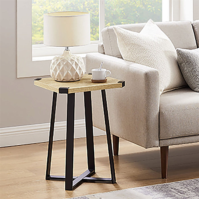 Capri Square End Table - Oak, Black by Criterion™ -Home Living Store - -