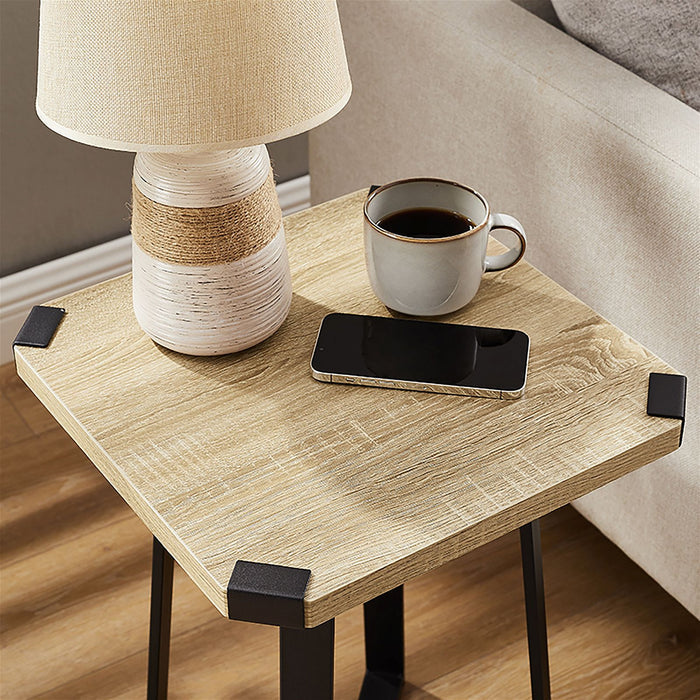 Capri Square End Table - Oak, Black by Criterion™ -Home Living Store - -