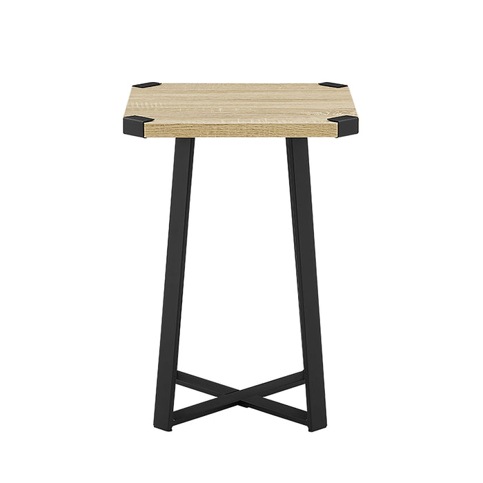 Capri Square End Table - Oak, Black by Criterion™ -Home Living Store - -