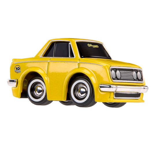Yellow car on a white background