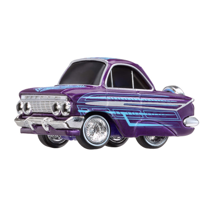 Classic purple car on a white background