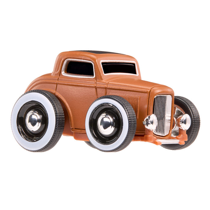 Brown car with white wheel rims on white background