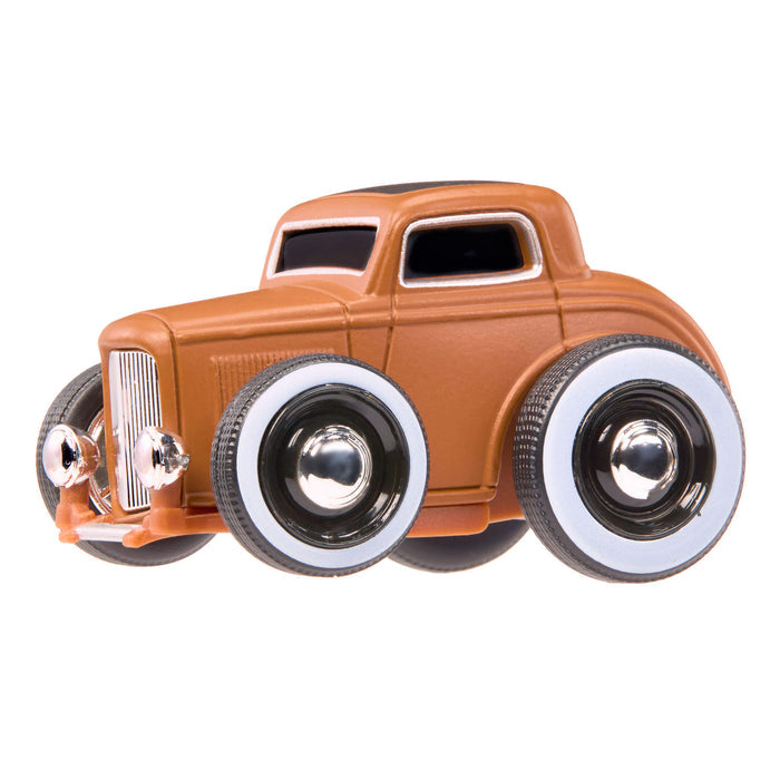 Brown car with white wheel rims on white background