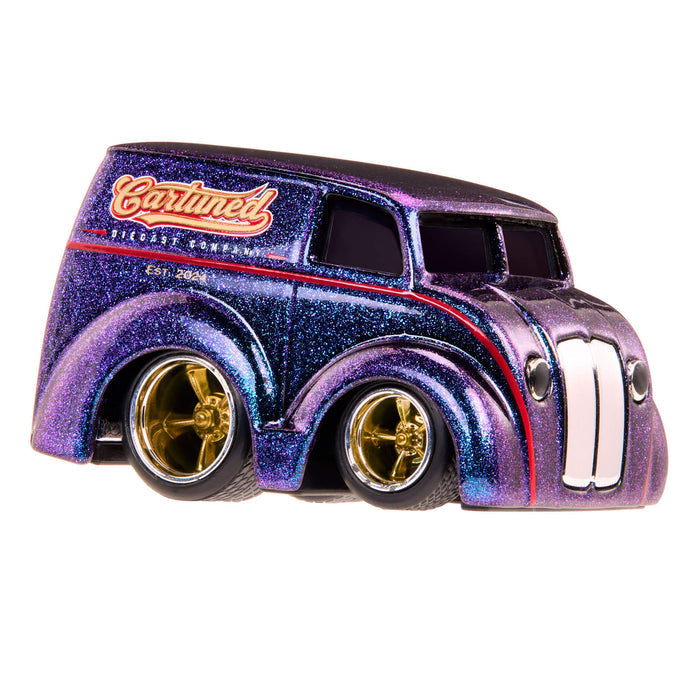 Hot Rod in Sparkle Blue color with “CarTuned” text on the side on white background