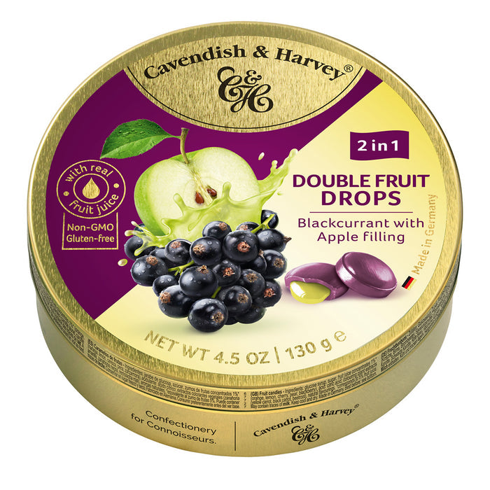 Cavendish and Harvey Blackcurrant and Apple Double Fruit Hard Candy Tins - 11 Count