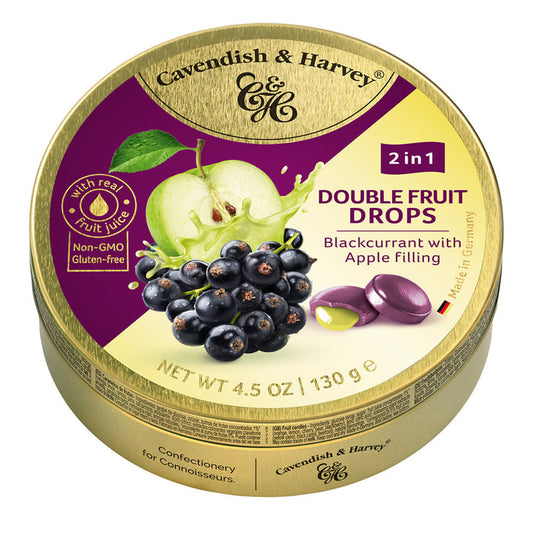 Cavendish and Harvey Blackcurrant and Apple Double Fruit Hard Candy Tins - 11 Count