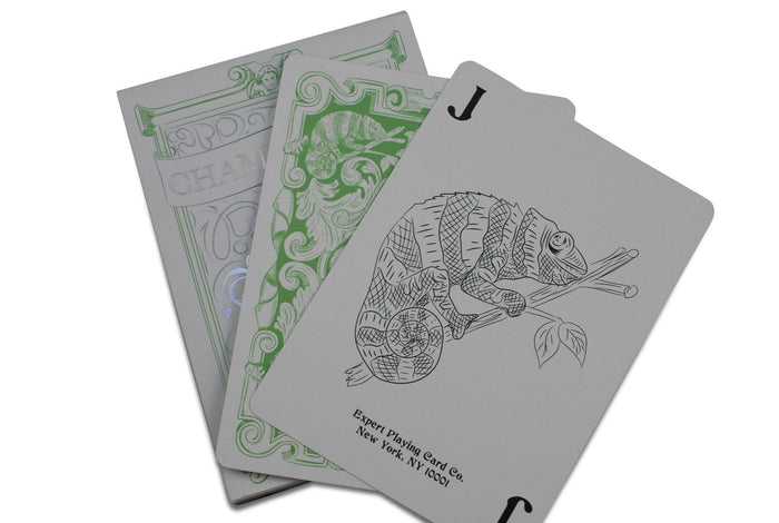 Chameleons Luxury Green Metallic* Playing Cards by Expert Playing Card Co.