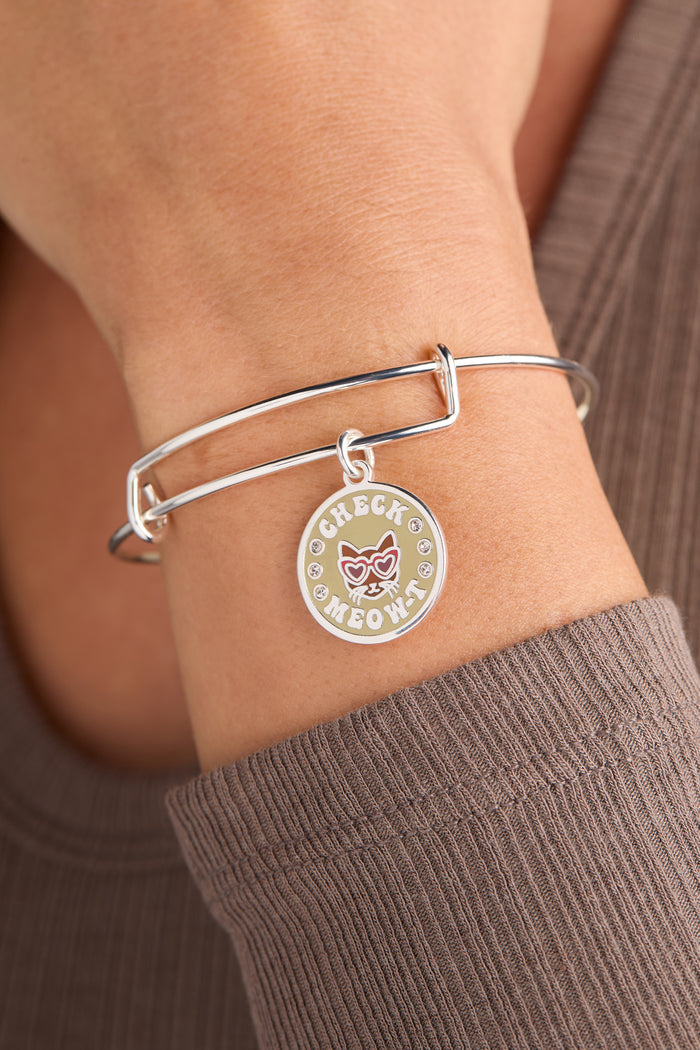 'Check Meow-T' Cat Charm Bangle