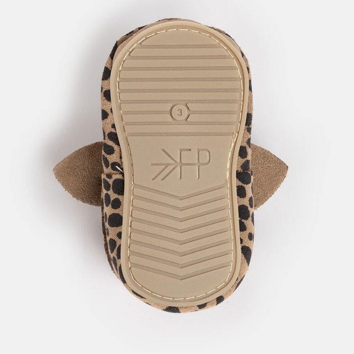 Cheetah Knotted Bow Baby Shoe Knotted Bow Mocc Soft Sole