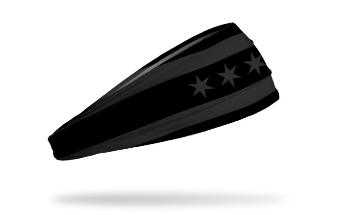 Chicago Flag Black and Charcoal Big Bang Lite Headband - View 2